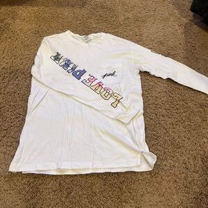 PINK white graphic long sleeve